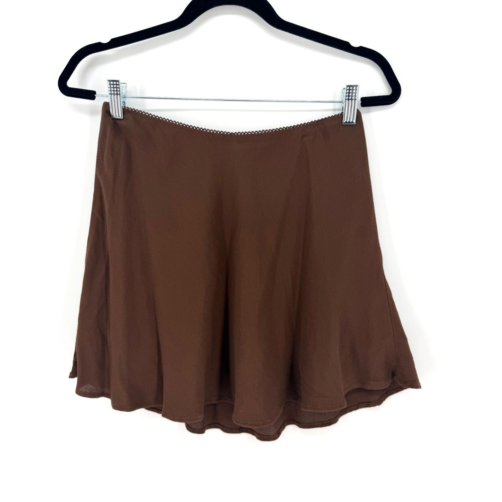 American Eagle Mini Skirt Boho 90s Small Brown Viscose Flowy Fairycore